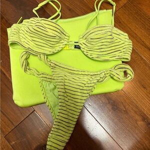 Striped Yellow Bikini Set